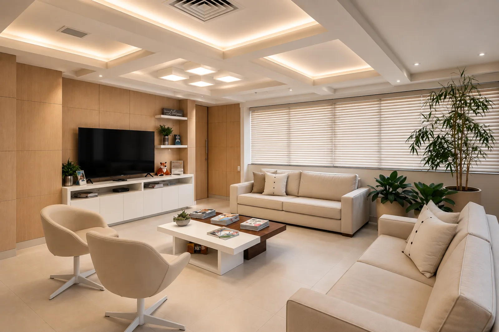 Sala de espera da Clínica De Bortoli em Moema, São Paulo